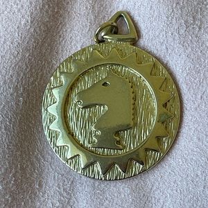 Vintage gold tone pendant. Signed Coventry Canada. 1960's Pendant only.